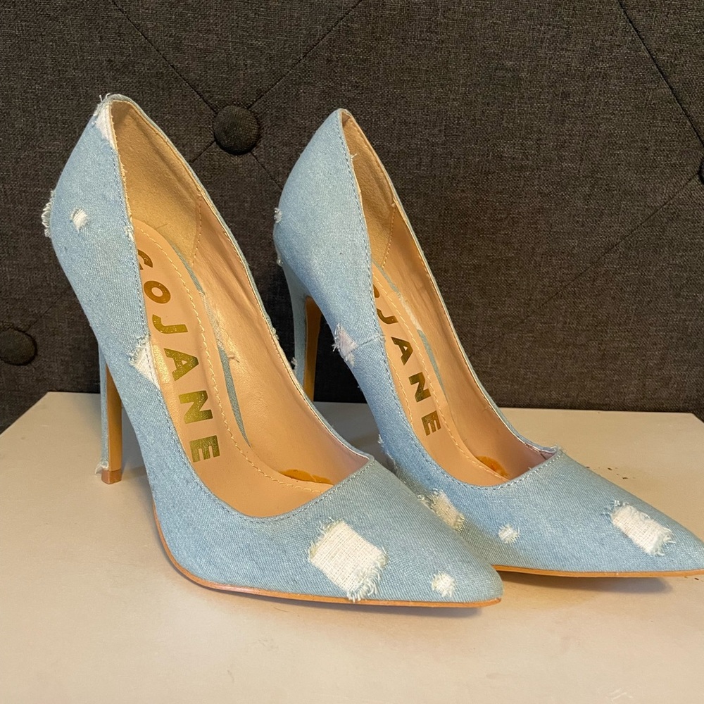 GoJane Blue Patent Leather Stiletto Heels